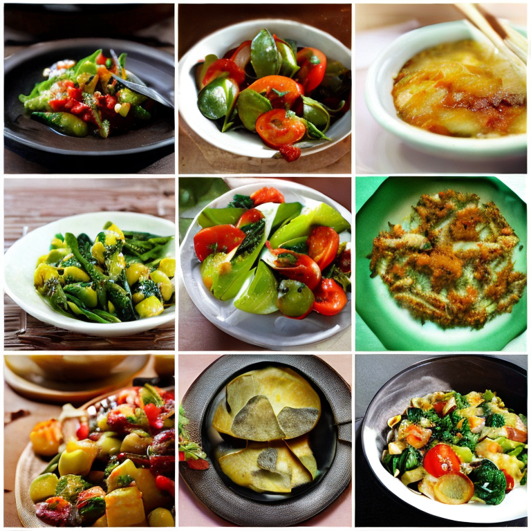 Bilder von vegetarischen Gerichten