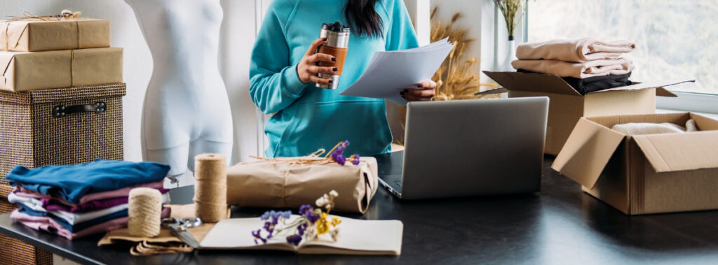 Business owner working in her studio: Xero Reports