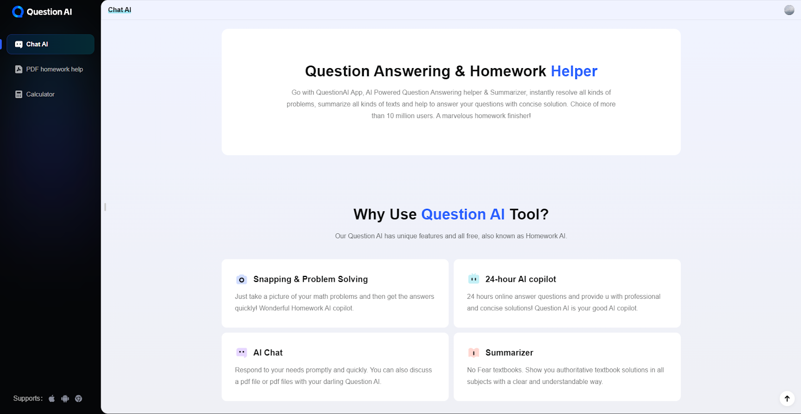 Question AI homework help information&nbsp;