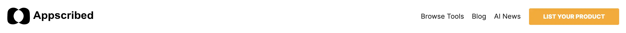 Appscribed homepage with a section to list your product