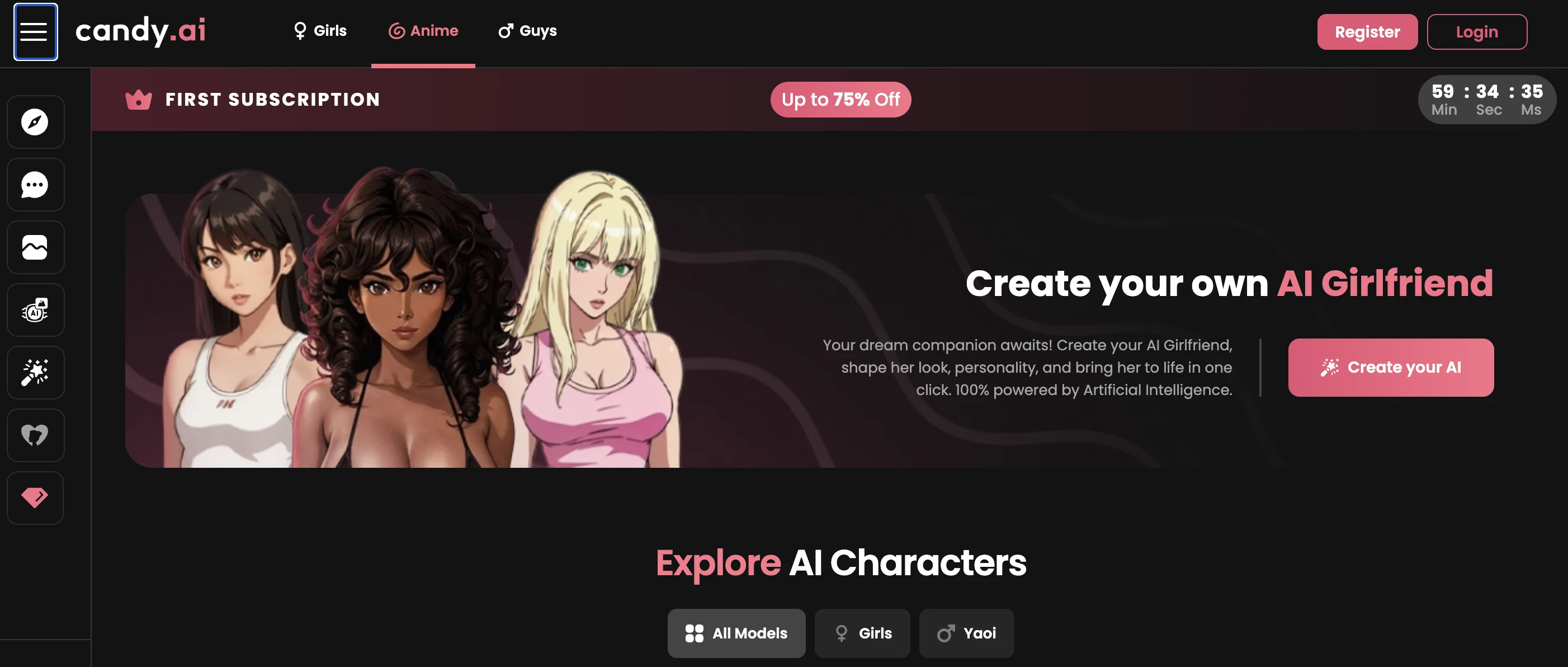 Candy.ai Homepage