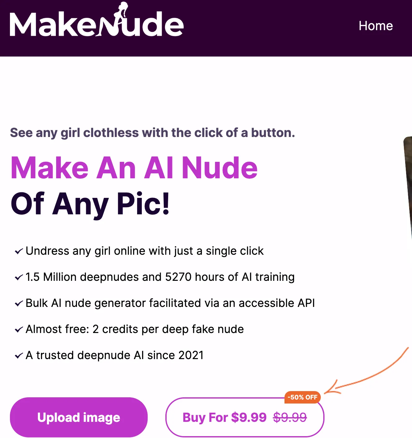 MakeNude Homepage