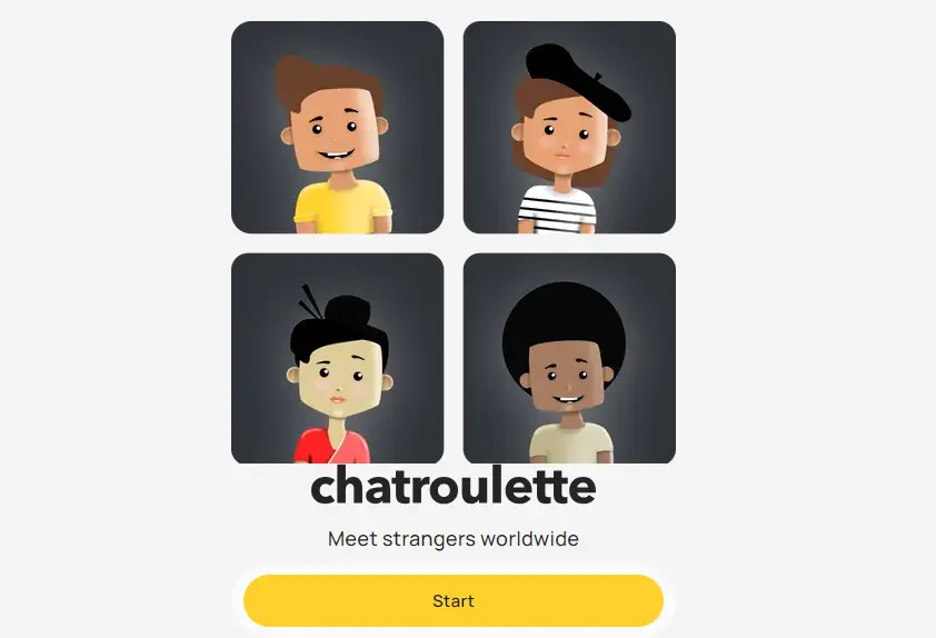 A screenshot of Chatroulette interface