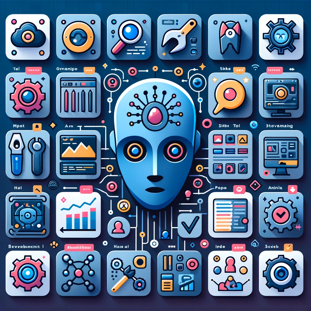 A dynamic AI tool directory interface, featuring various AI tools, with a focus on interactivity