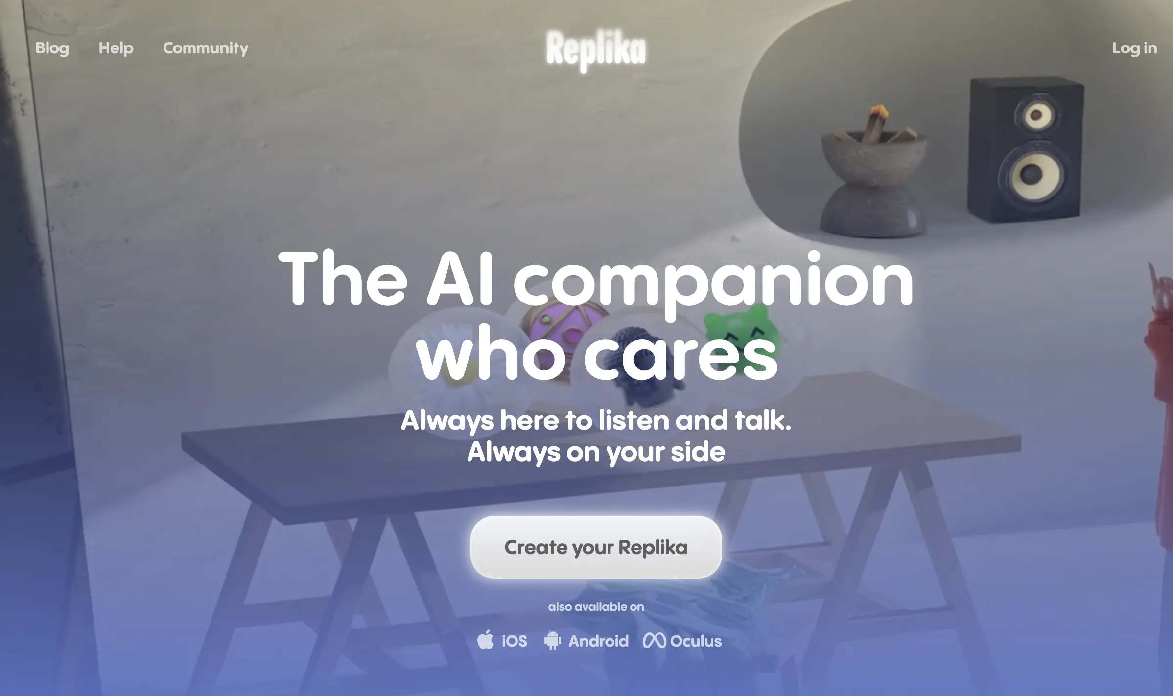Replika AI Homepage