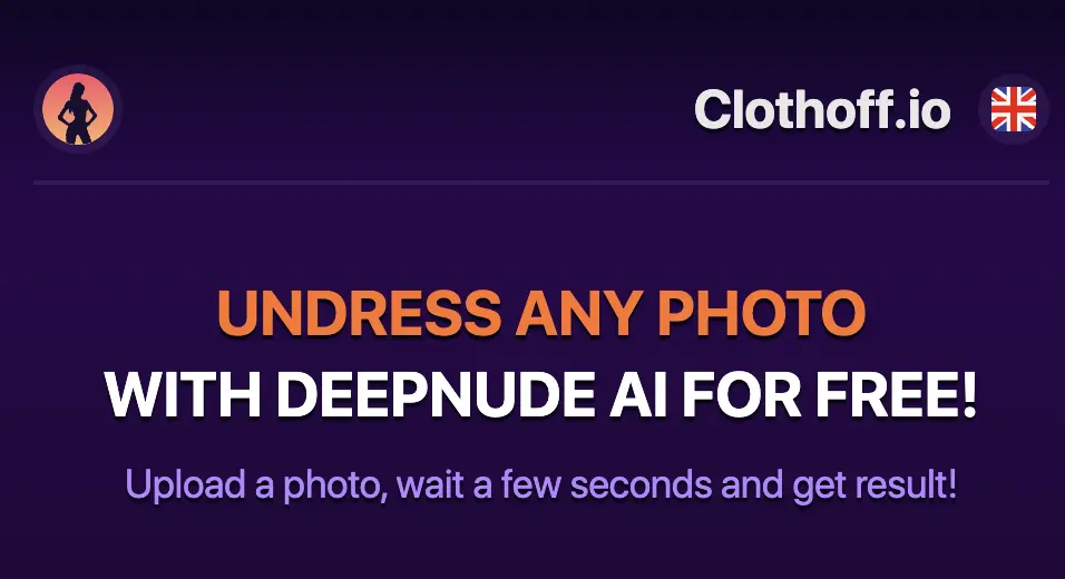 Clothoff.io homepage promoting undress any photo