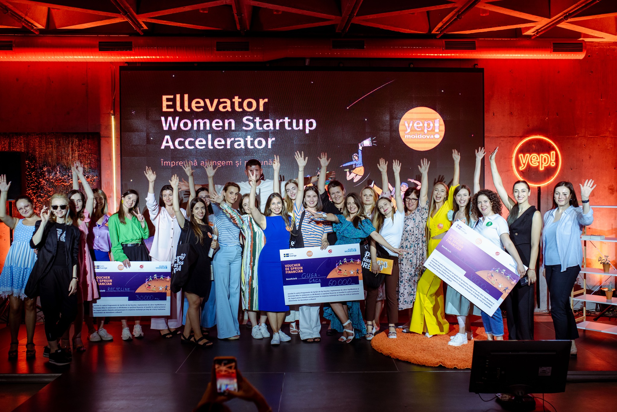 Three teams have been awarded financial support vouchers for expansion in Ellevator Women Startup Accelerator program by Yep!Moldova.
