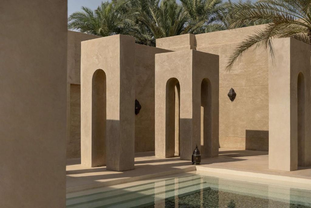 Luxurious desert resort with traditional architecture at Bab Al Shams