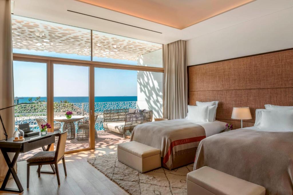 Luxurious pool and elegant architecture at Bulgari Resort, Dubai