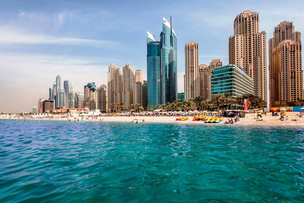 Luxurious beachfront hotel with modern amenities at Hilton Dubai Jumeirah