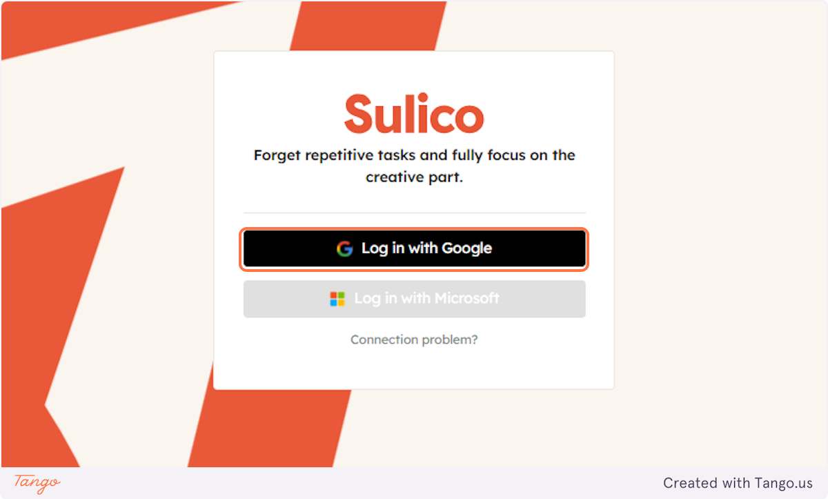 Click on Log in with Google
