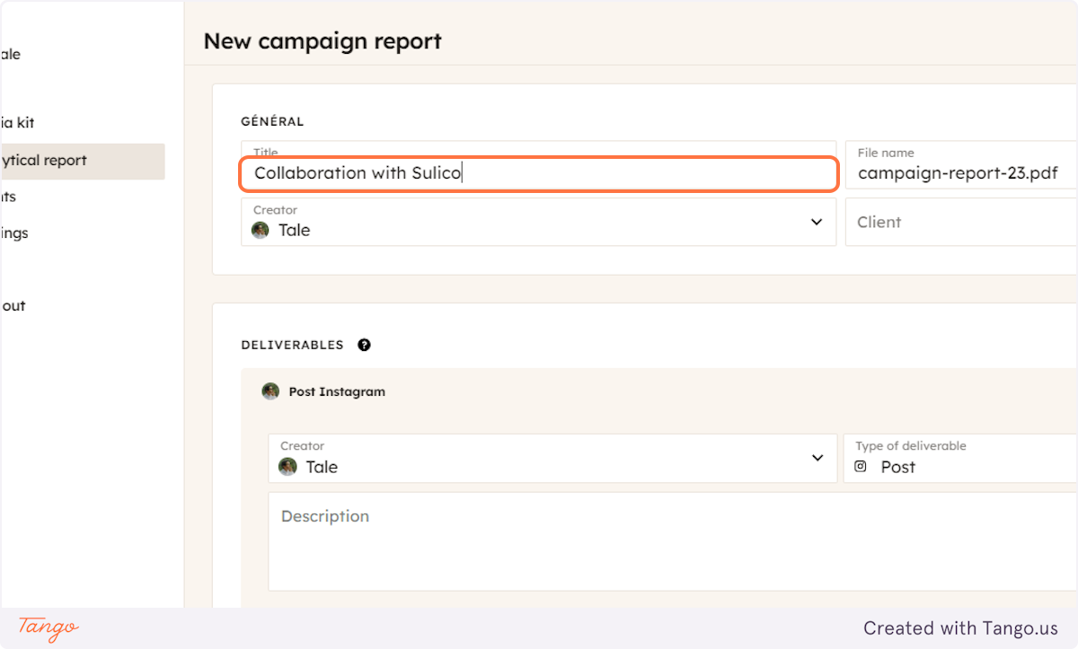 Choose the title of your report