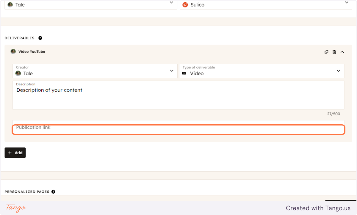 Copy-Paste the link of your content