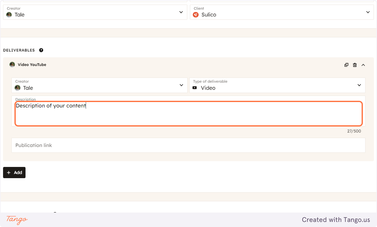 Write the description of your content
