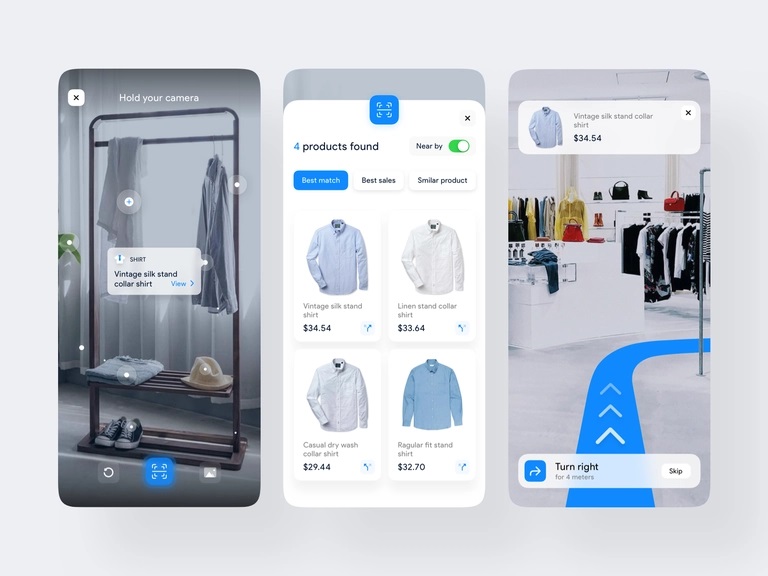 Image of AR Navigation based Online Shop App design