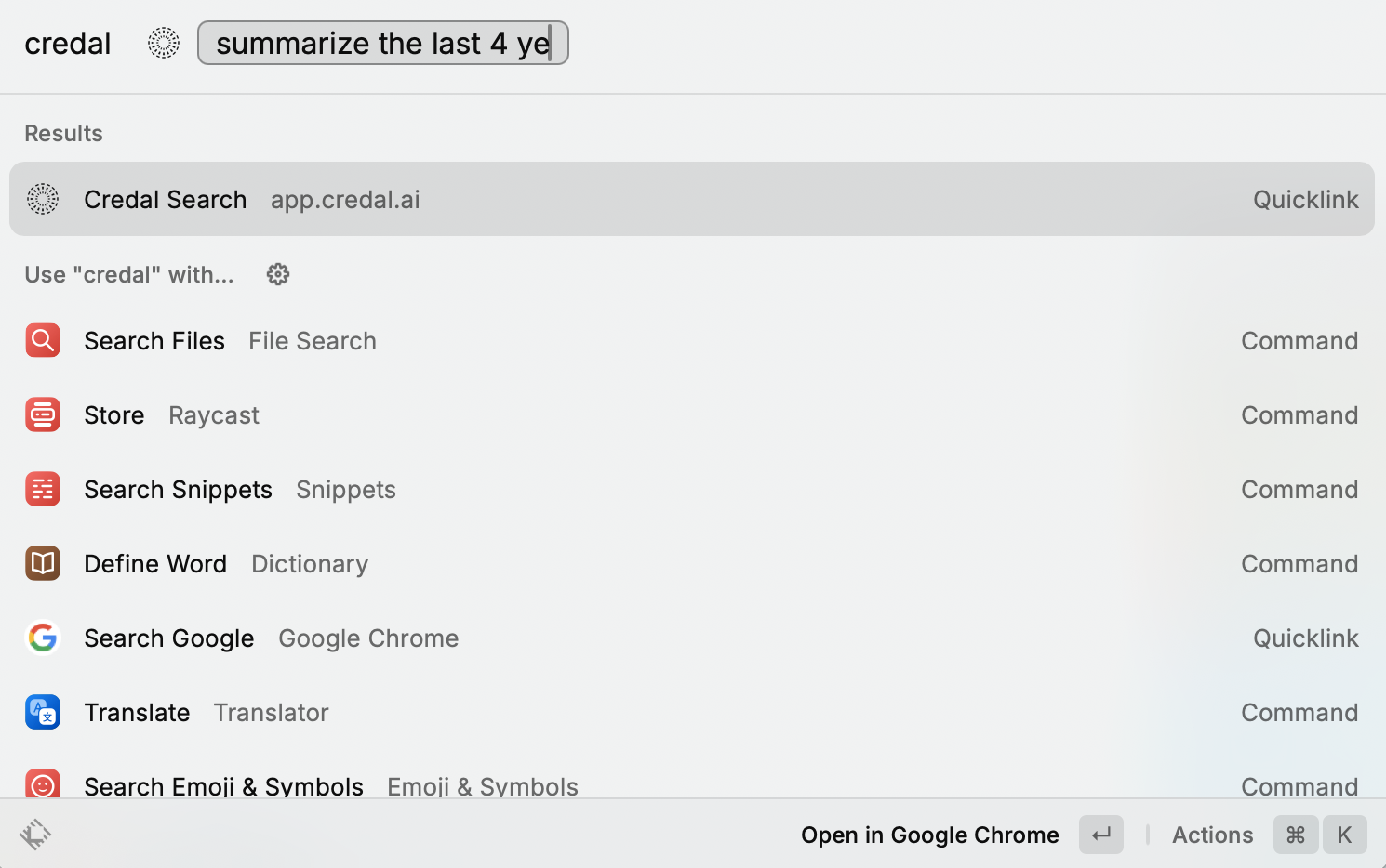 Introducing Quick Searches, Ask Credal from Mac Spotlight