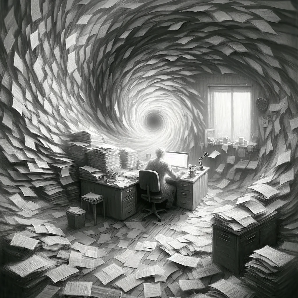 Ilustración sobre escapar del bucle perfeccionista en la colaboración en equipo