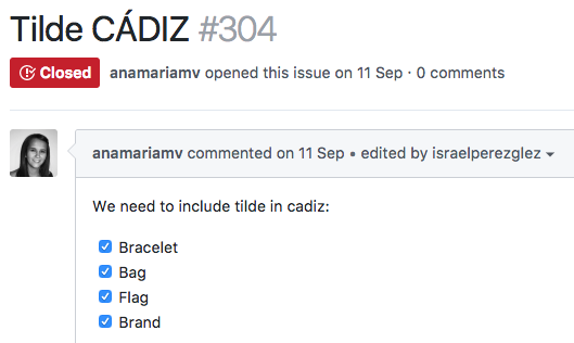 Lista de verificación de GitHub mostrando tareas de planificación y gestión de detalles de la conferencia