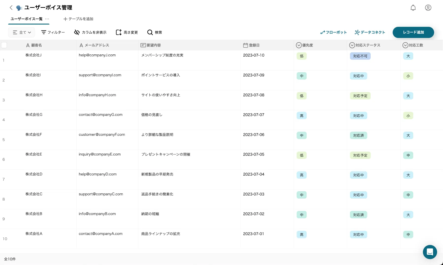 ユーザーボイス管理