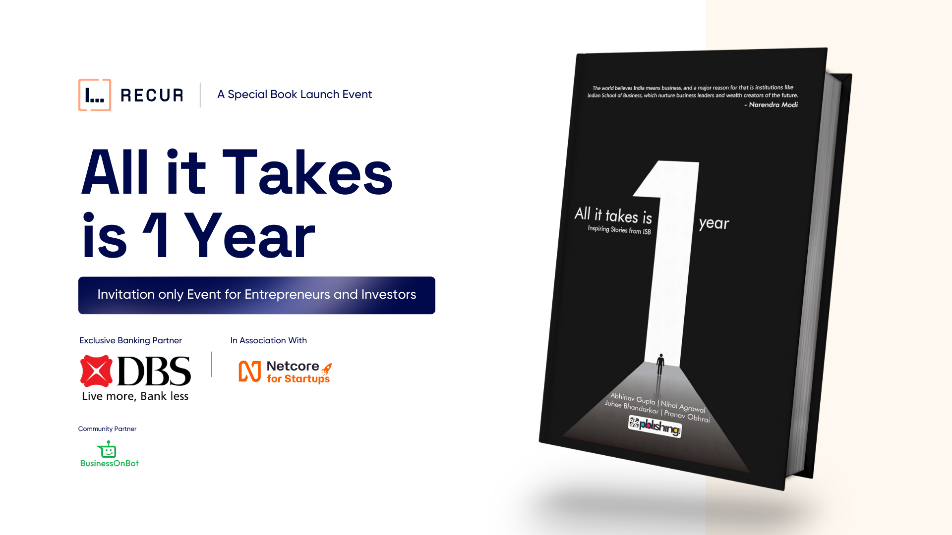 Book Launch with ISB Alumni: "All it Takes is 1 Year"