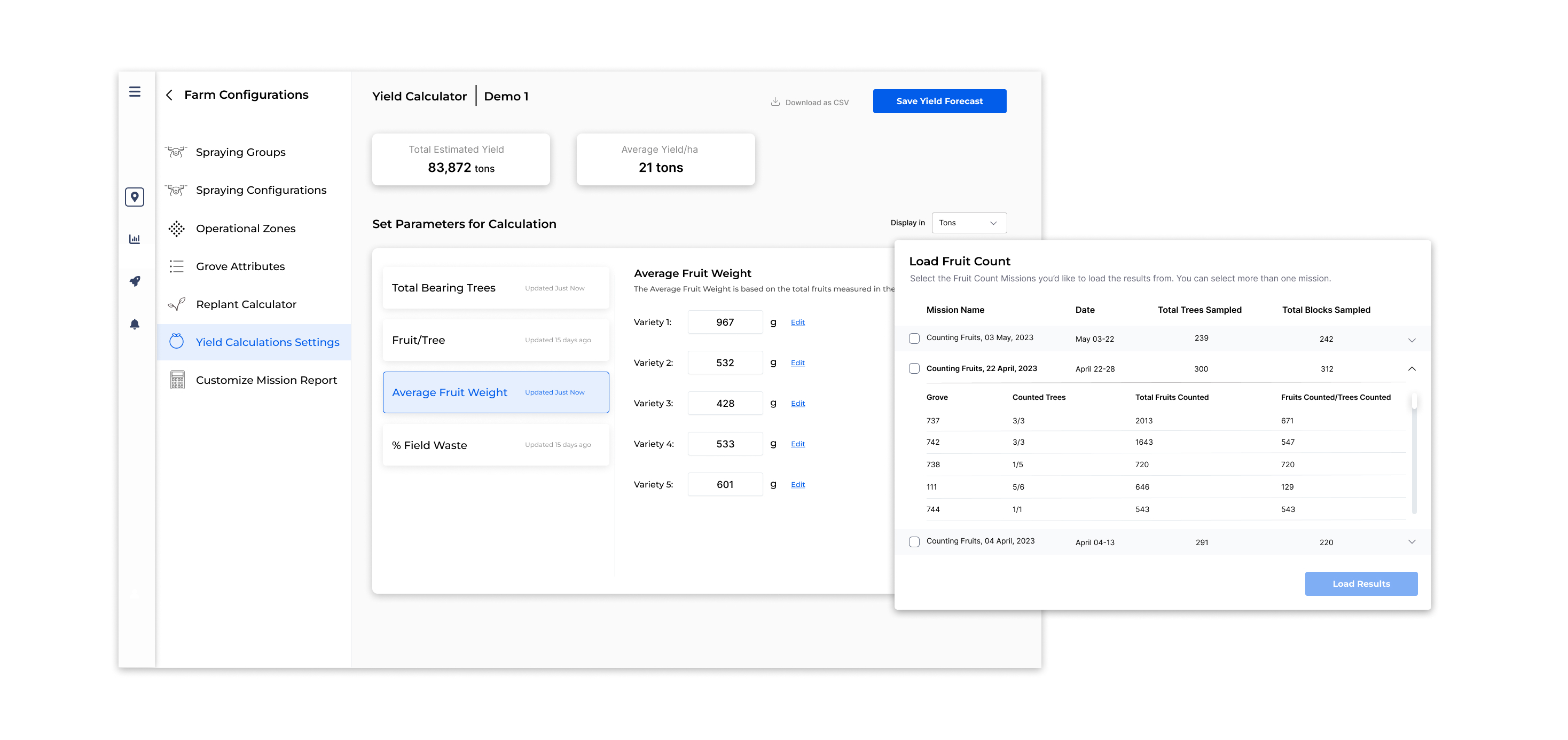 SeeTree Yield Calculator