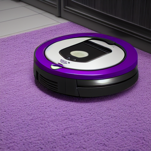 “A purple roomba vacum cleaner”, created with Stable Diffusion.